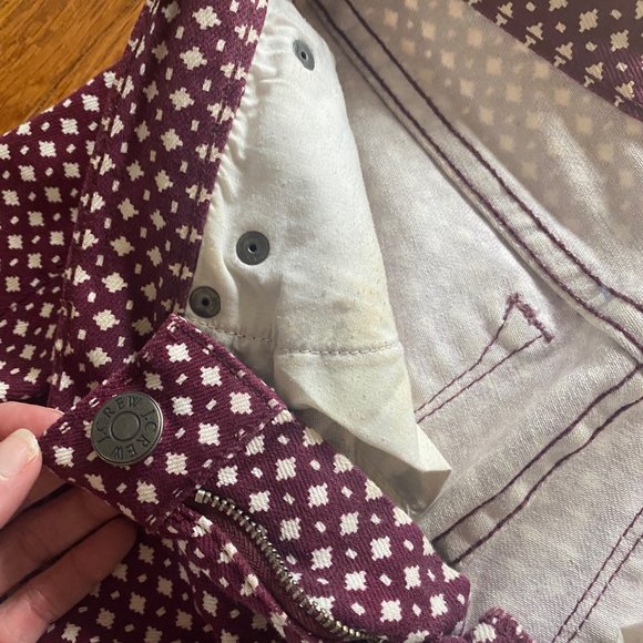 J. Crew Strech Burgundy Print Pants Size 25 - Picture 4 of 4